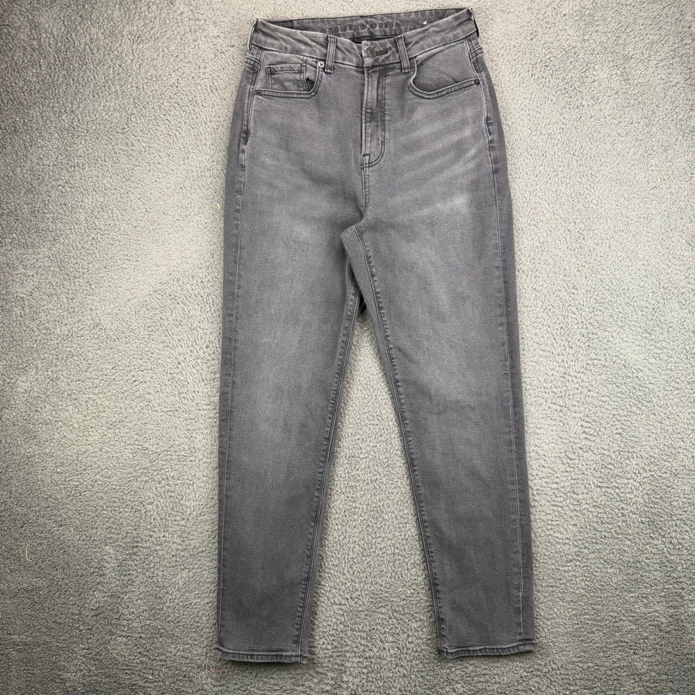 American Eagle Curvy Mom Jeans Womens 2 Regular Gray High Rise Tapered 11390